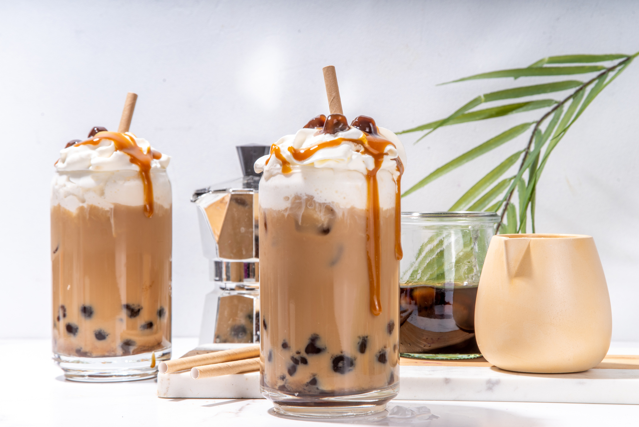 Tapioca boba balls coffee frappe